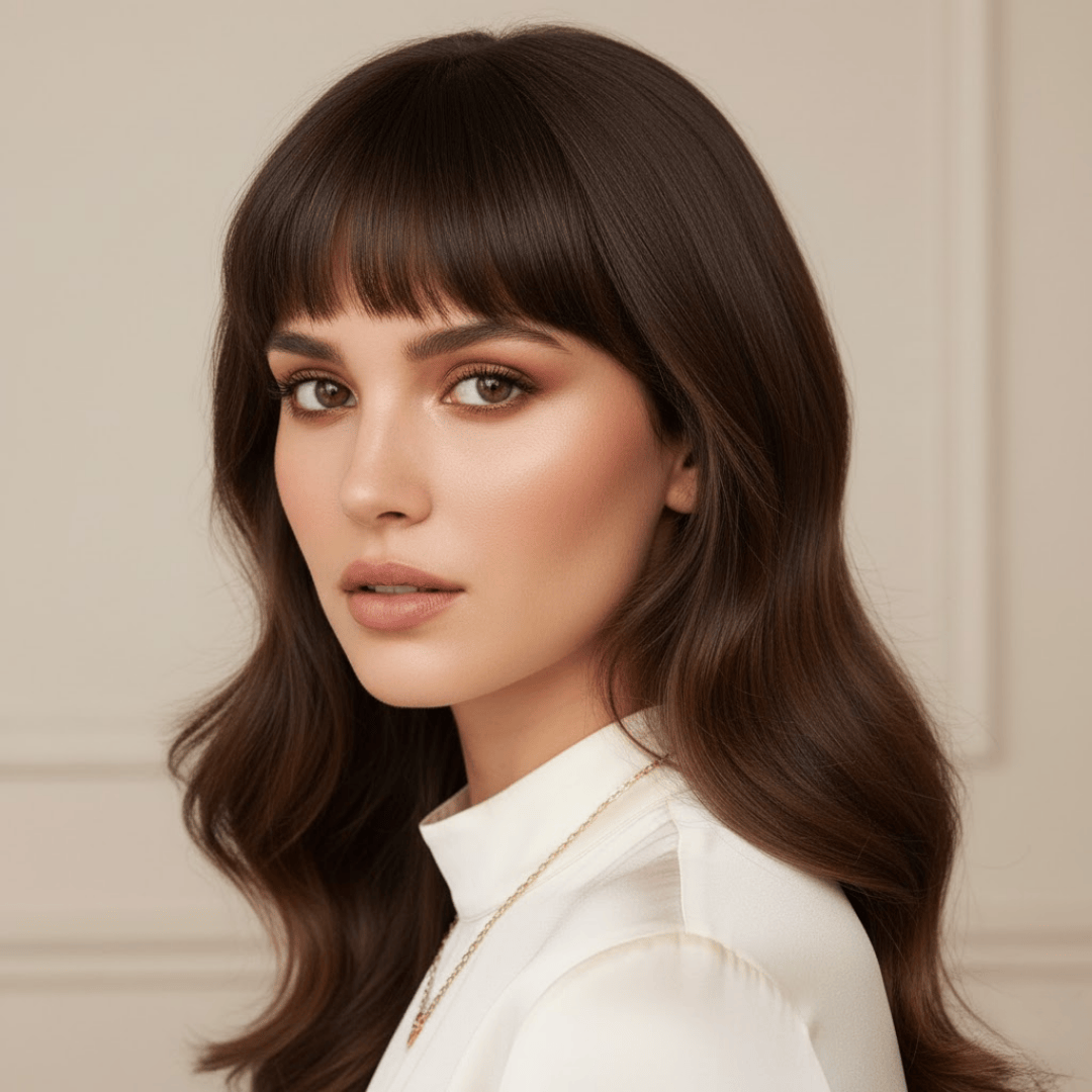 arched bangs for long hair