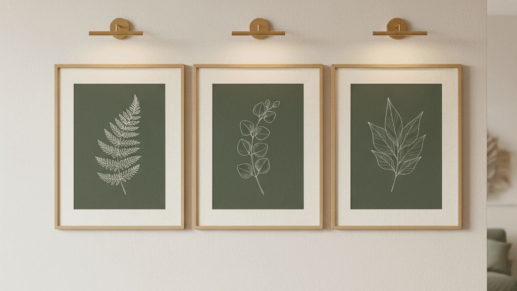 olive green botanical print ideas