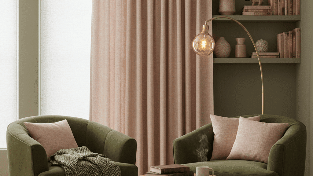 olive green reading nook ideas