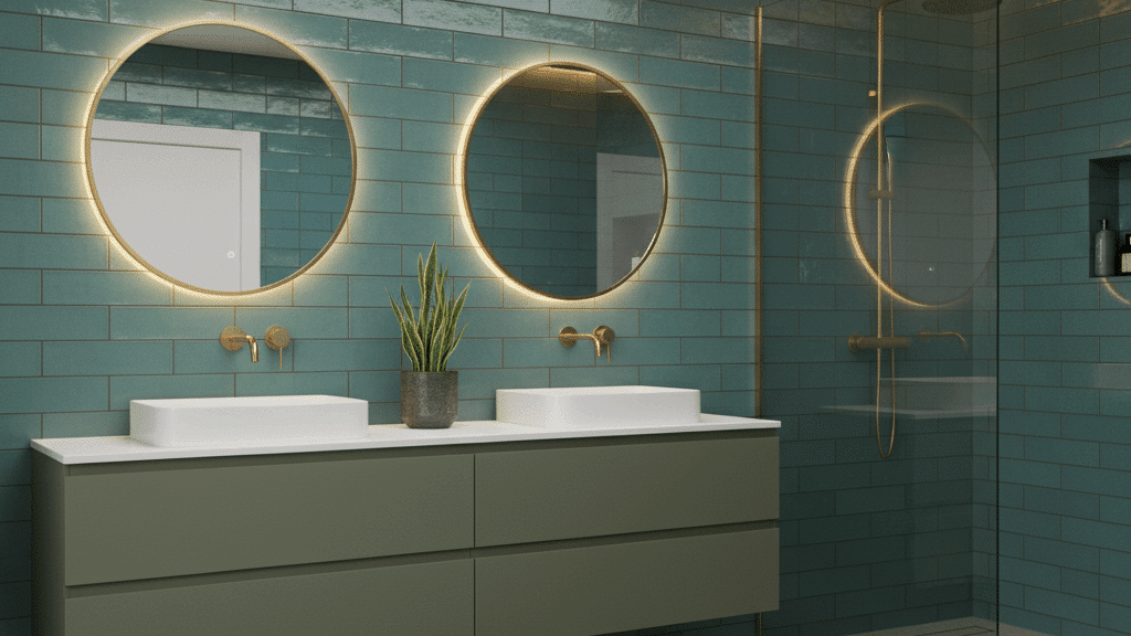 olive green tone bathroom ideas