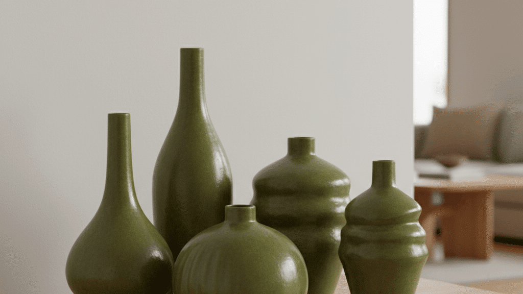 olive green vase decor