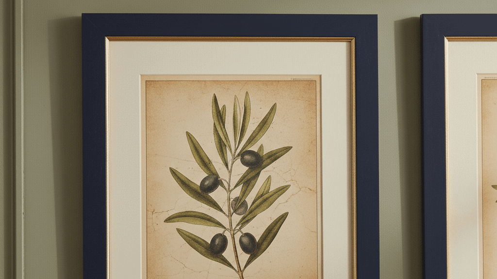 olive green wall frames ideas