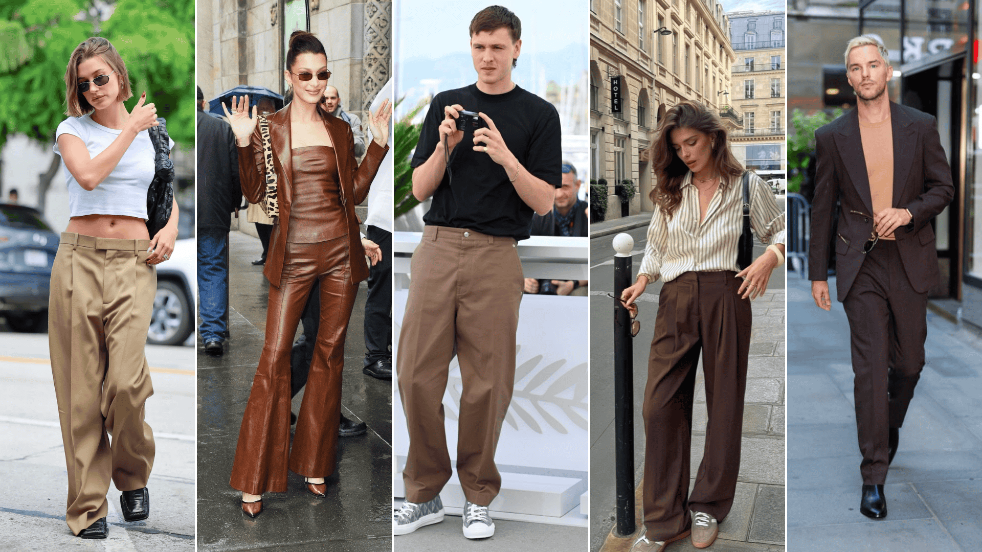 what color top goes with brown pants 