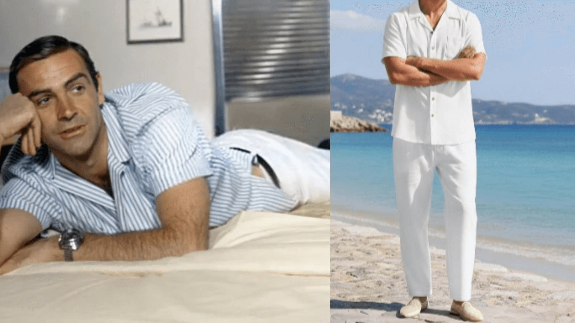 James bond short sleeve button shirt outfit for greece