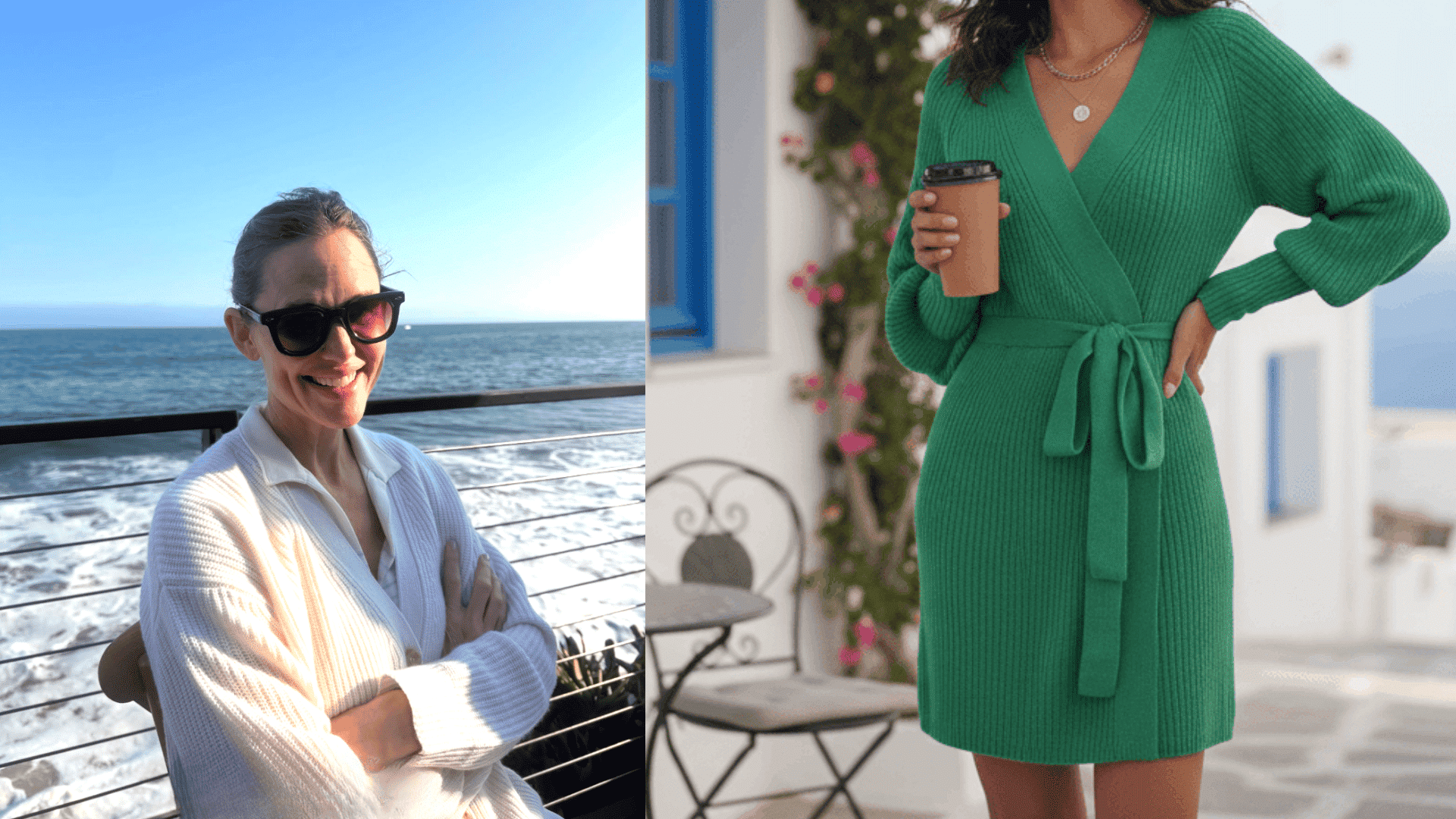 Jennifer Garner like Cardigan outfit for greece