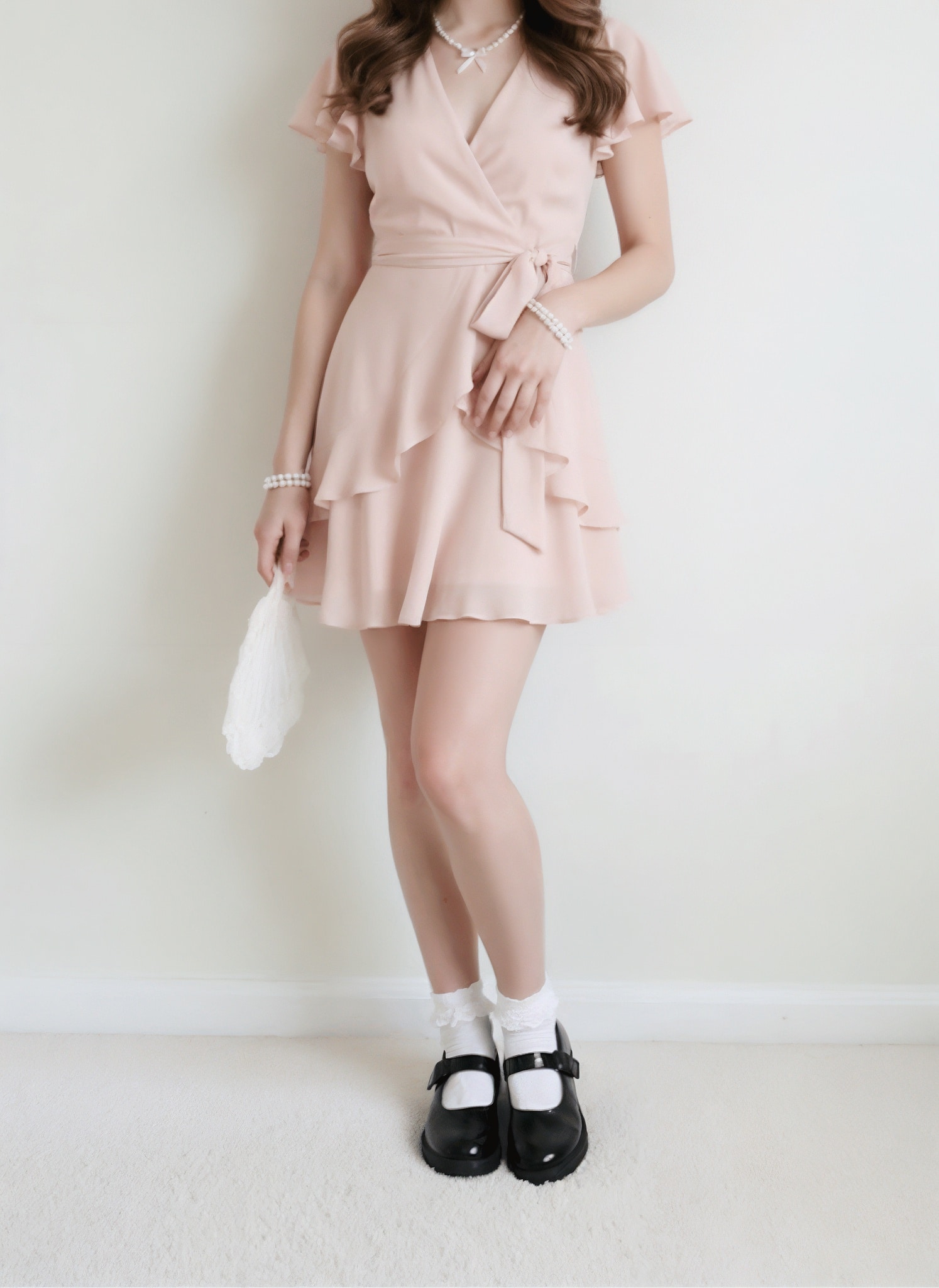 coquette outfit inspo Blush Ruffled Dress