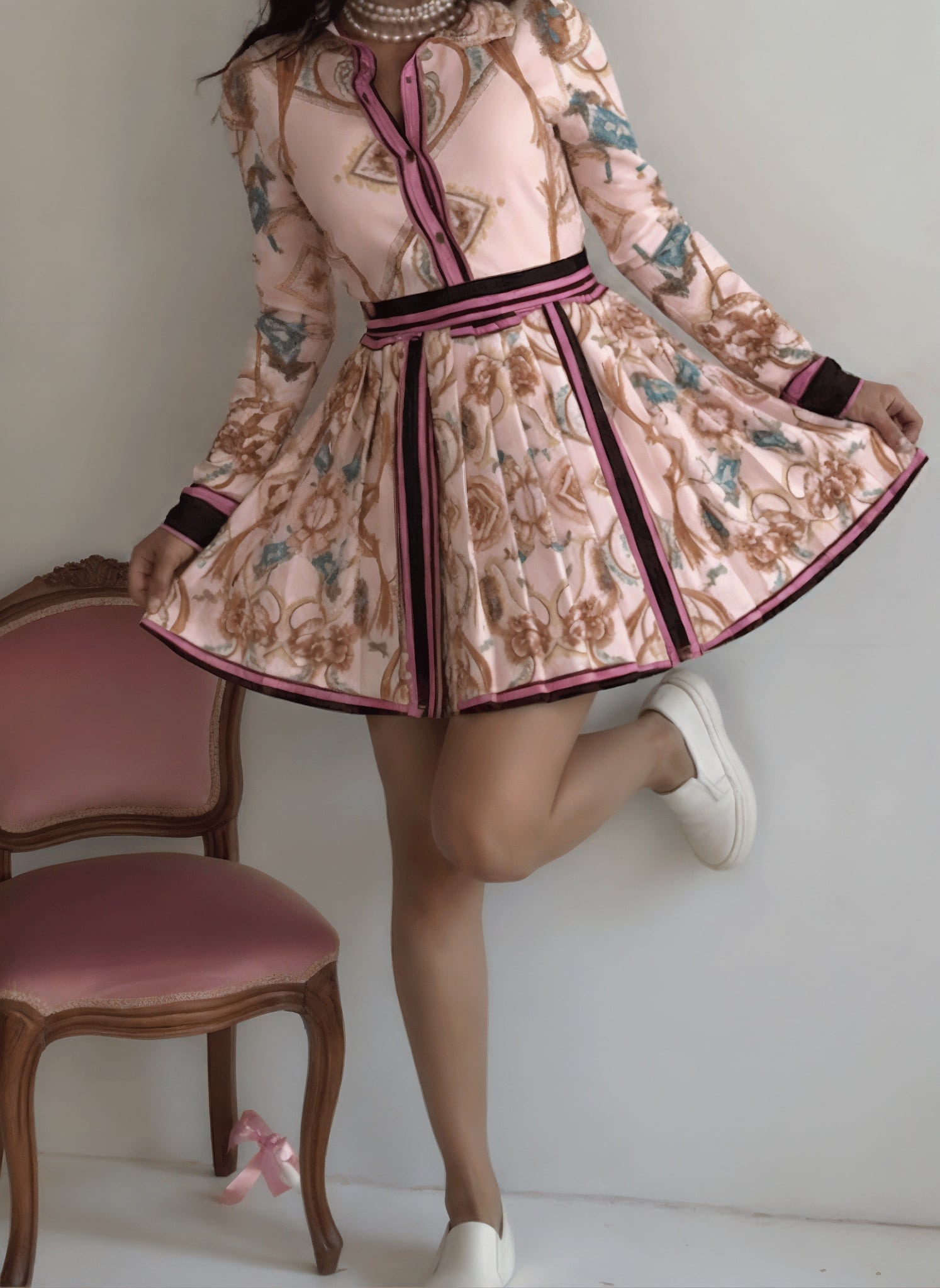 coquette outfit inspo Satin Button Up Shirt and Skirt