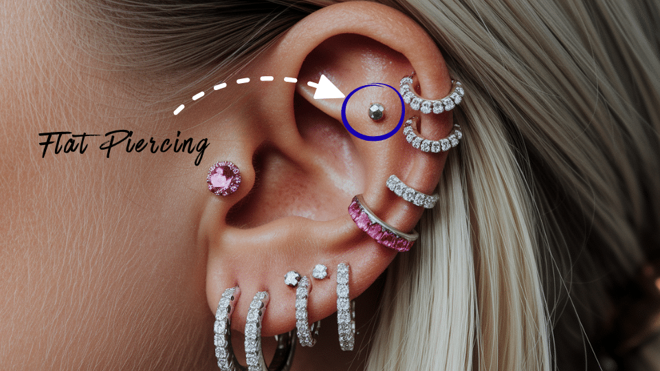 flat piercing type of ear piercing