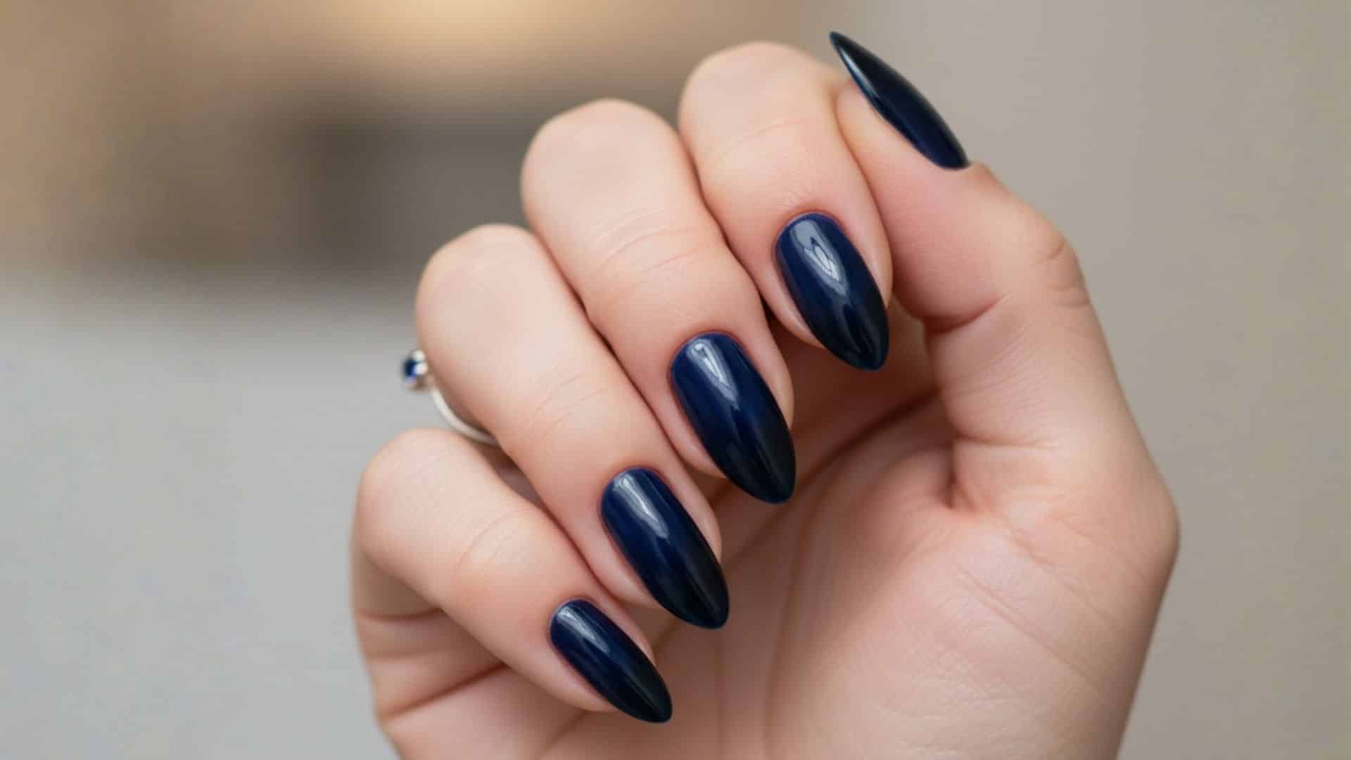midnight blue fall ombre nail shade