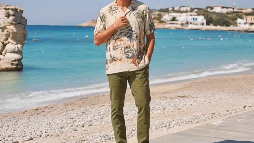 printed shirt greek men's fashion