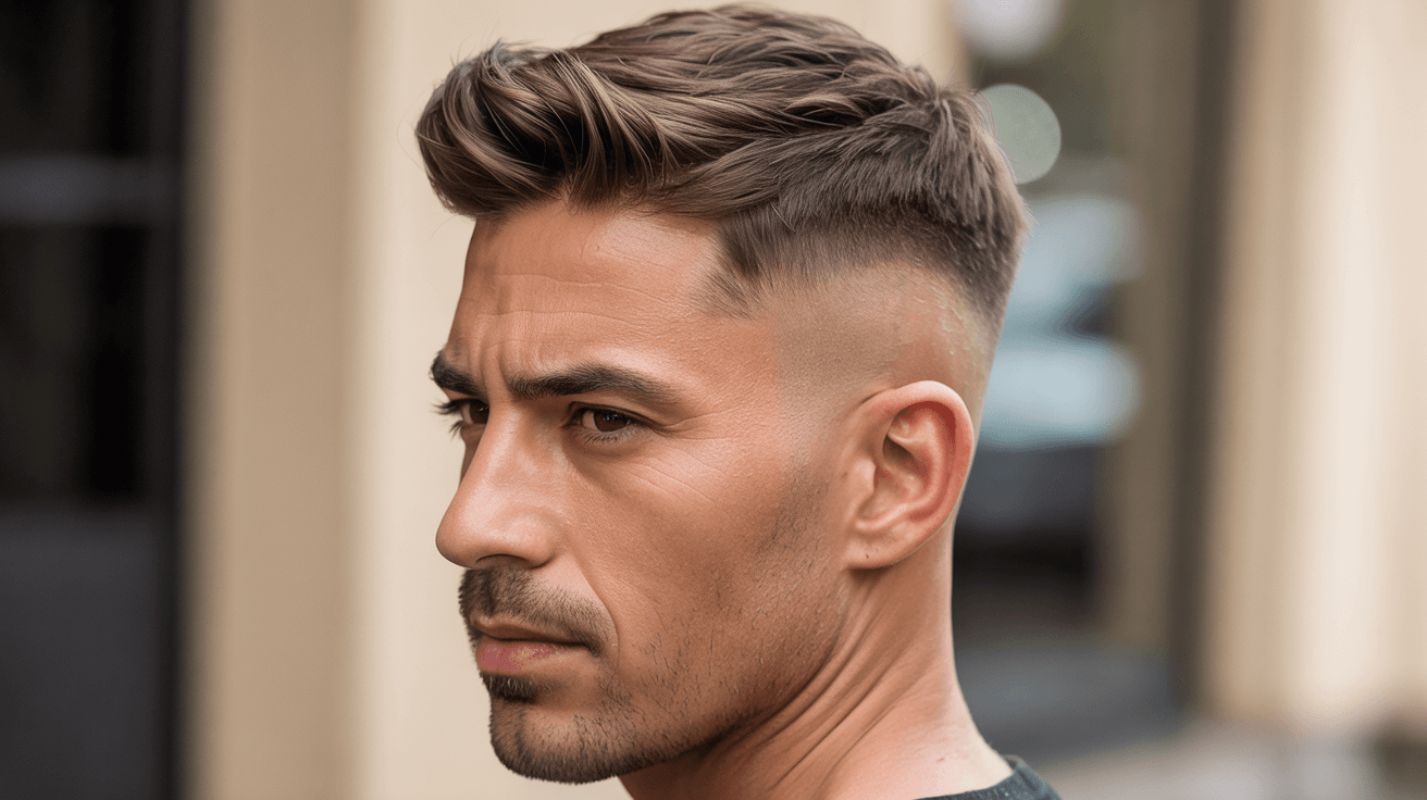 quiffed buzz fade haircut