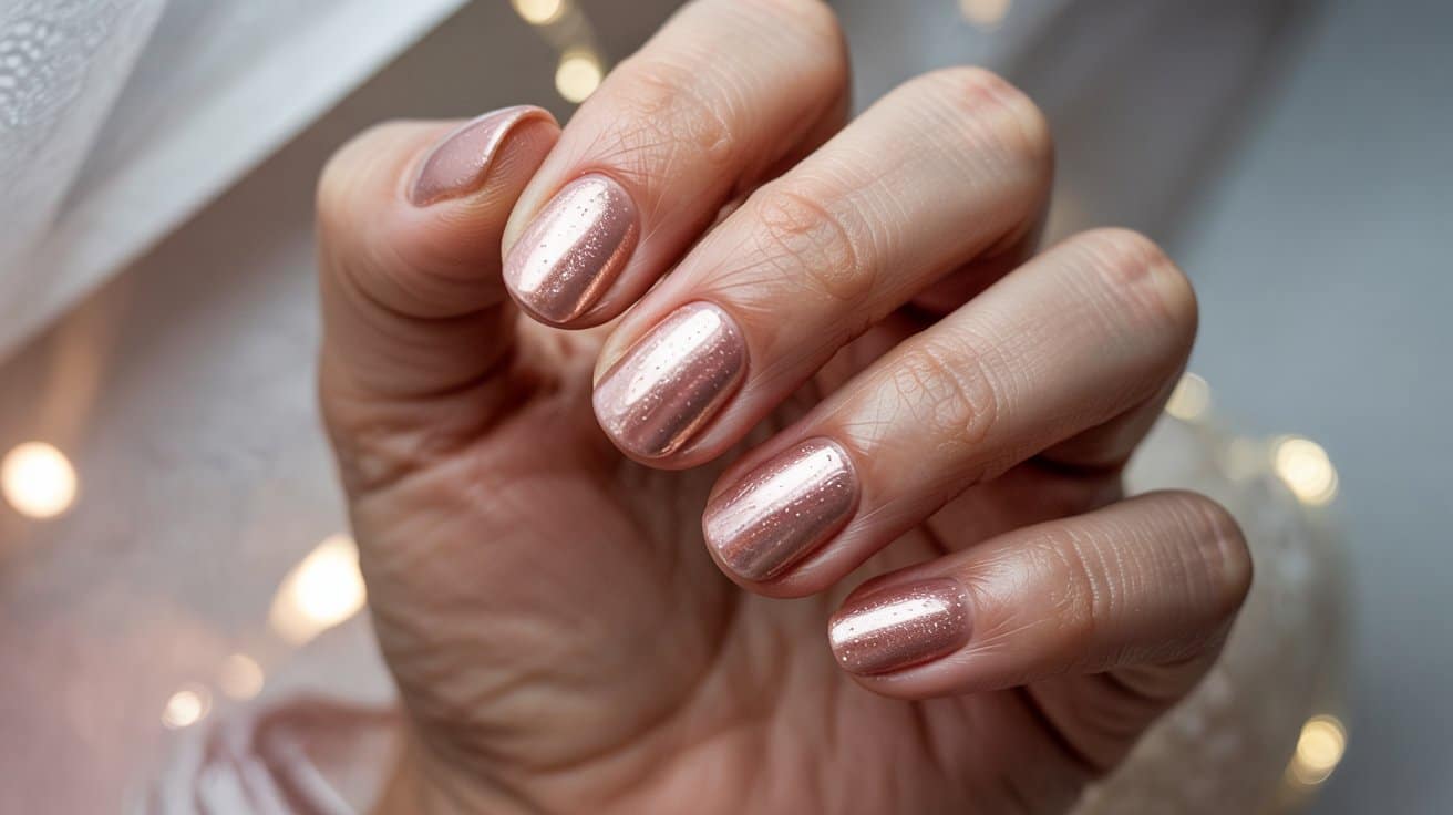 rose gold fall ombre nail shade