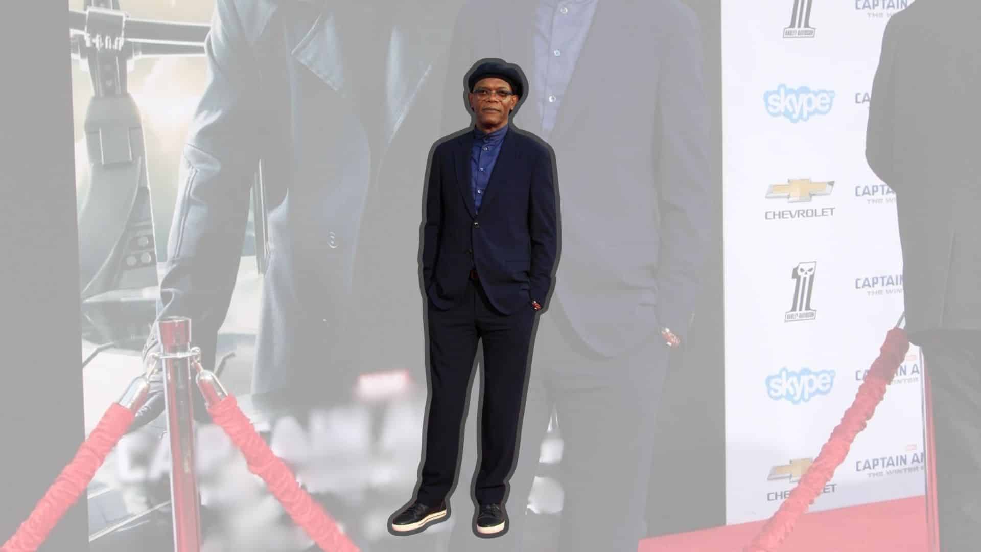 samuel l jackson suit sneakers