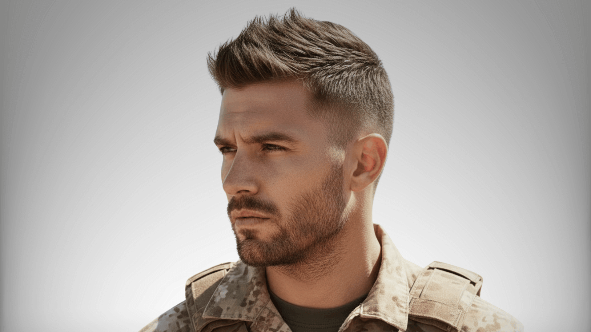 spiky military top haircut