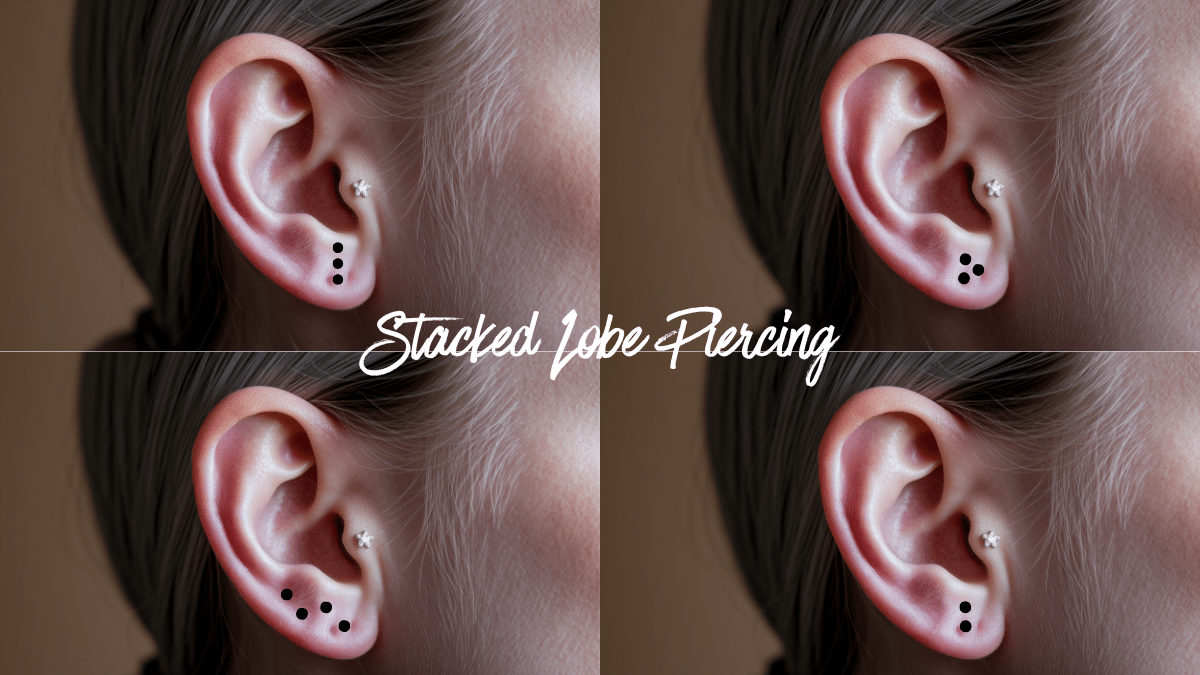 stacked lobe piercing