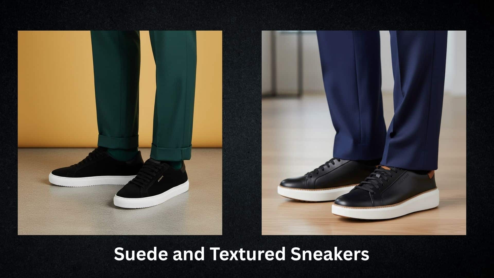suede textured sneakers for suits