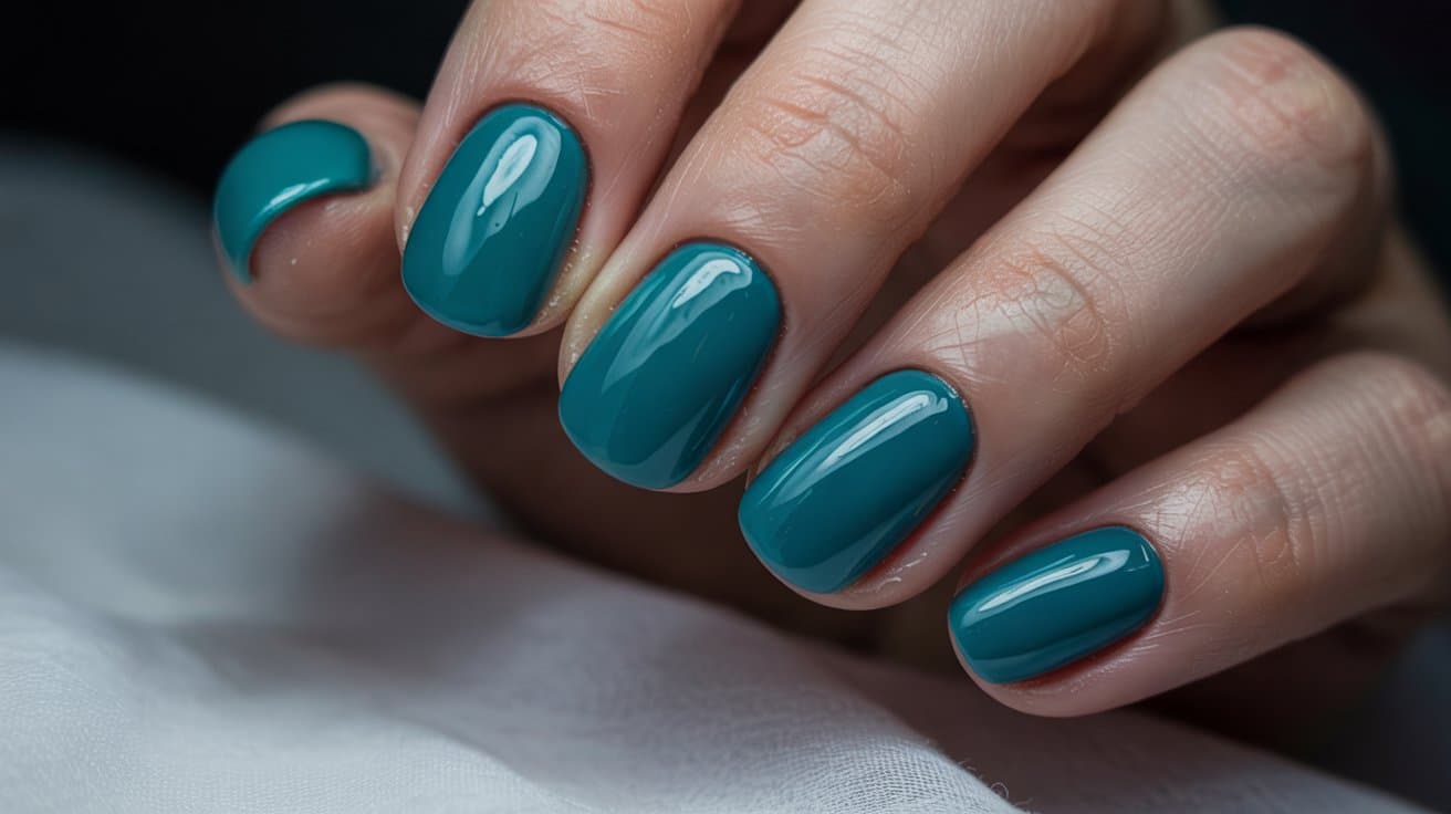 teal fall ombre nail shade