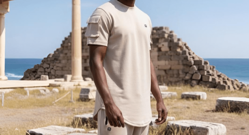 Crew Neck T Shirt with Cargo Shorts