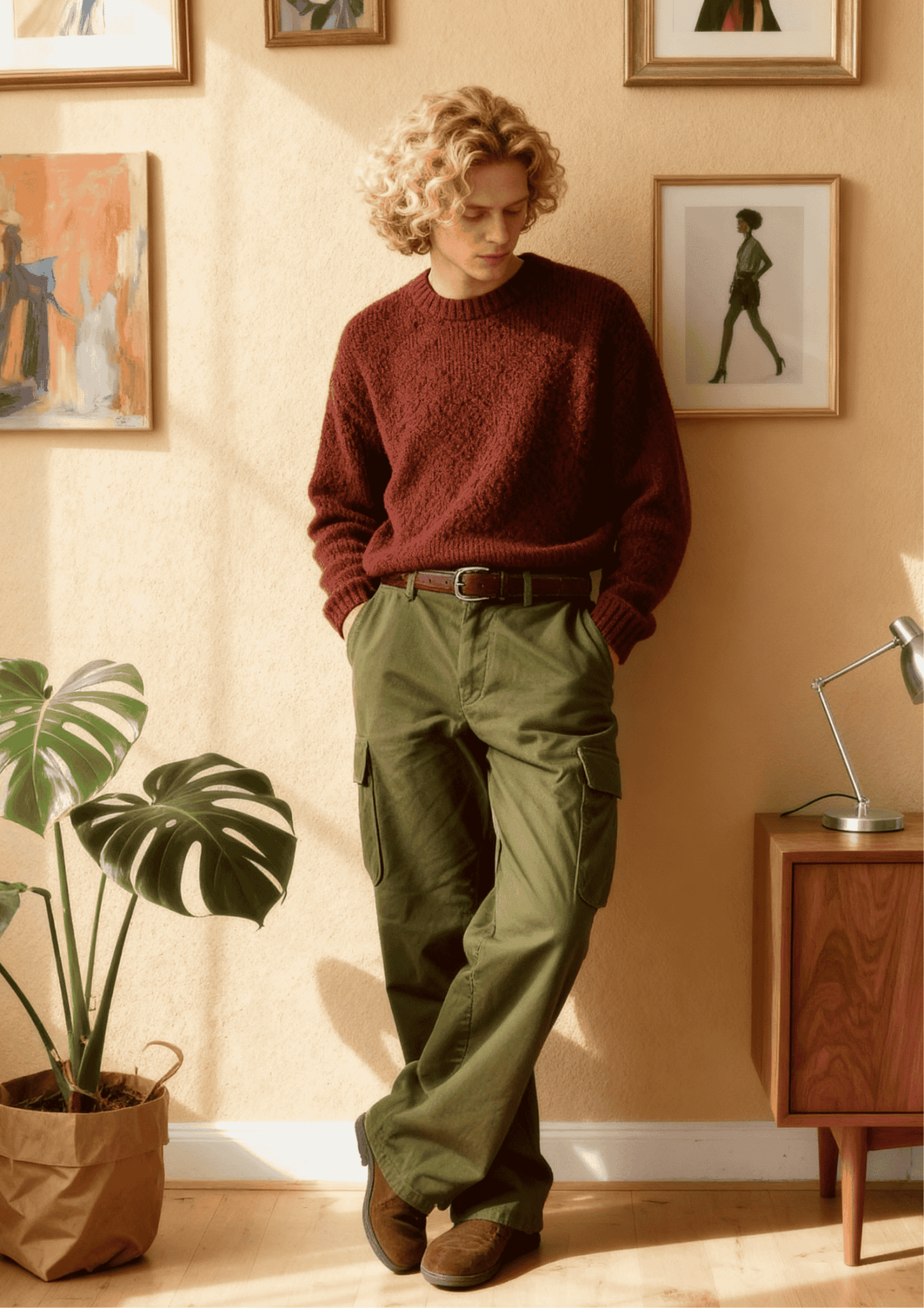 what colour shirt goes with green pants men