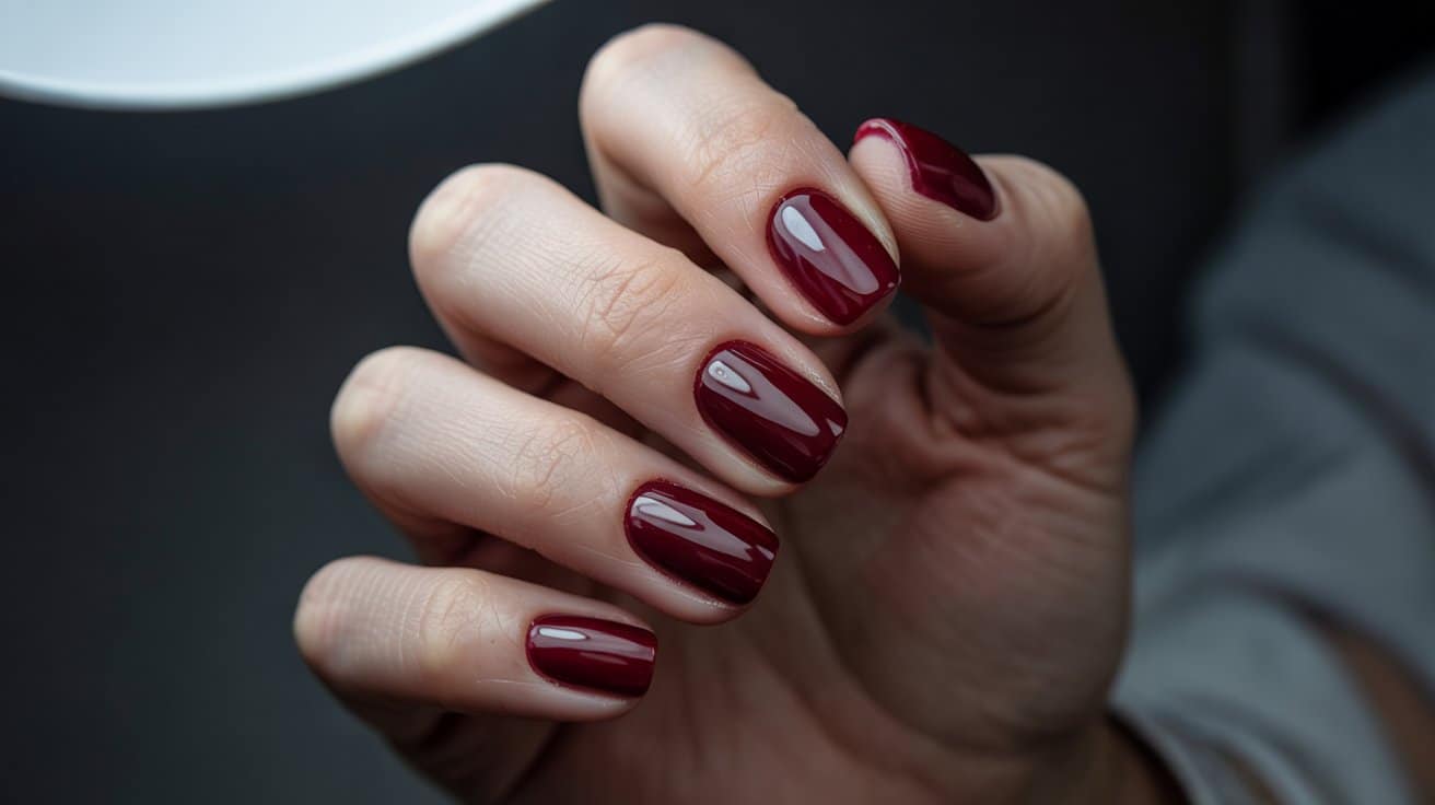 wine red fall ombre nail shade
